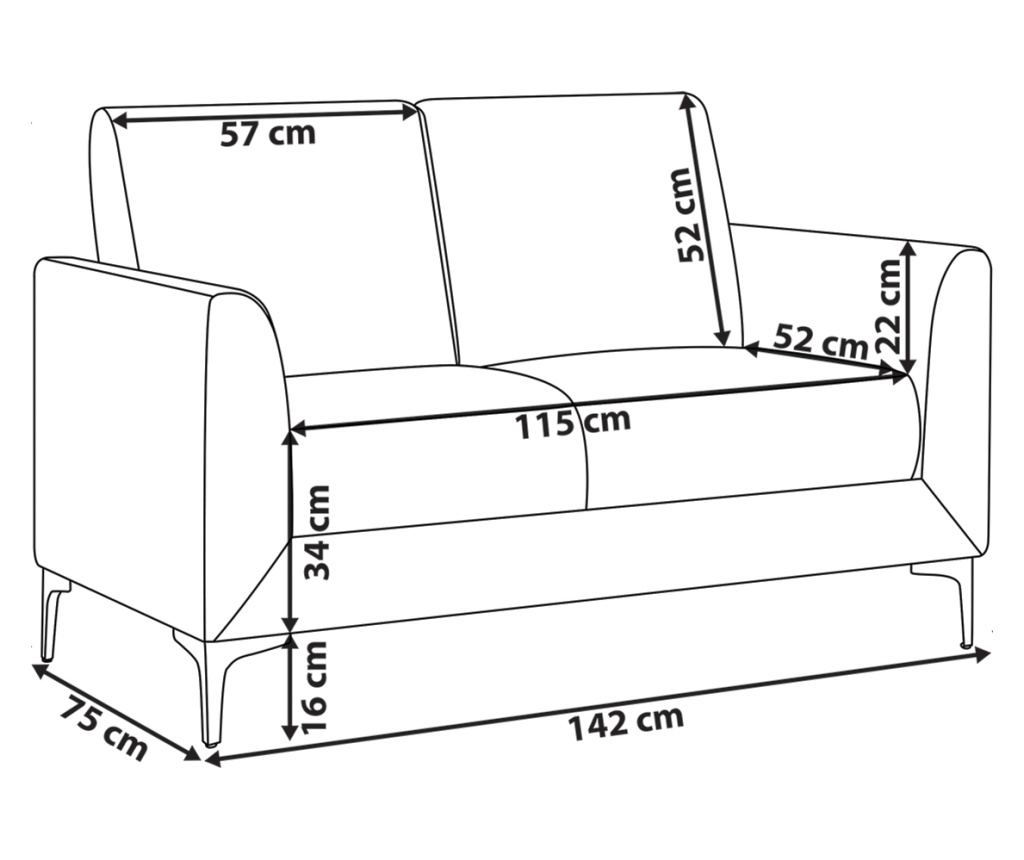 Kanapé 2 személyes FENES Bársony Tengerészkék - 3