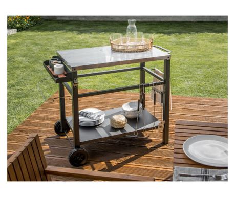 Cărucior de servire pentru grădină SPIAZZI Metal Negru