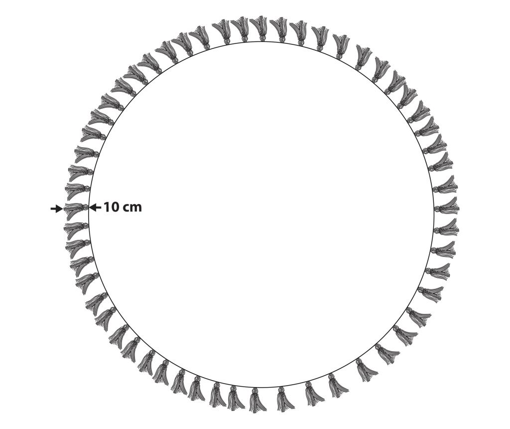 Szőnyeg SAMSUN Bézs ø 120 cm Juta zsákvászon - 3