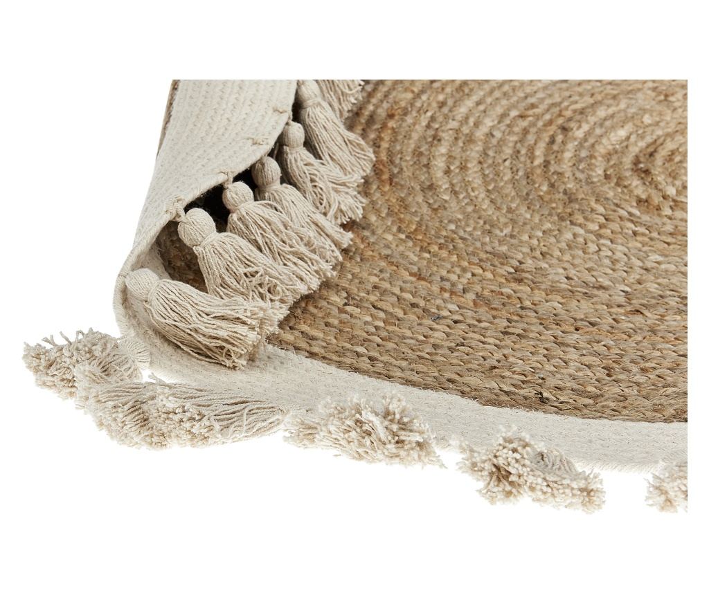 Szőnyeg SAMSUN Bézs ø 120 cm Juta zsákvászon - 5