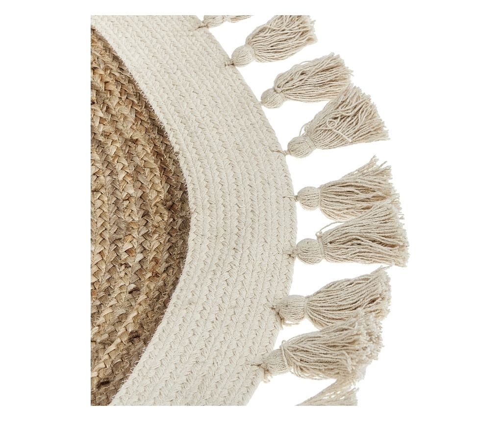 Szőnyeg SAMSUN Bézs ø 120 cm Juta zsákvászon - 6