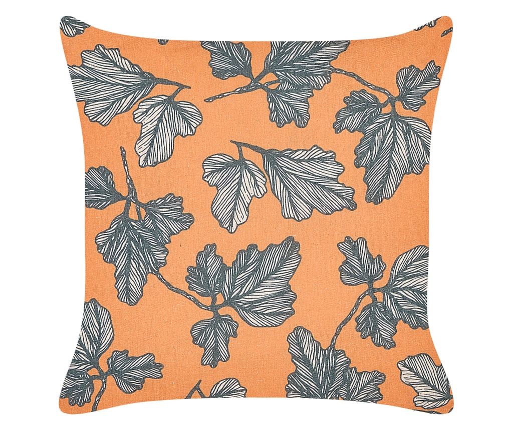 Set of 2 SPIREA Decorative Pillows 45 x 45 cm Orange and Black with Plant Print - 4