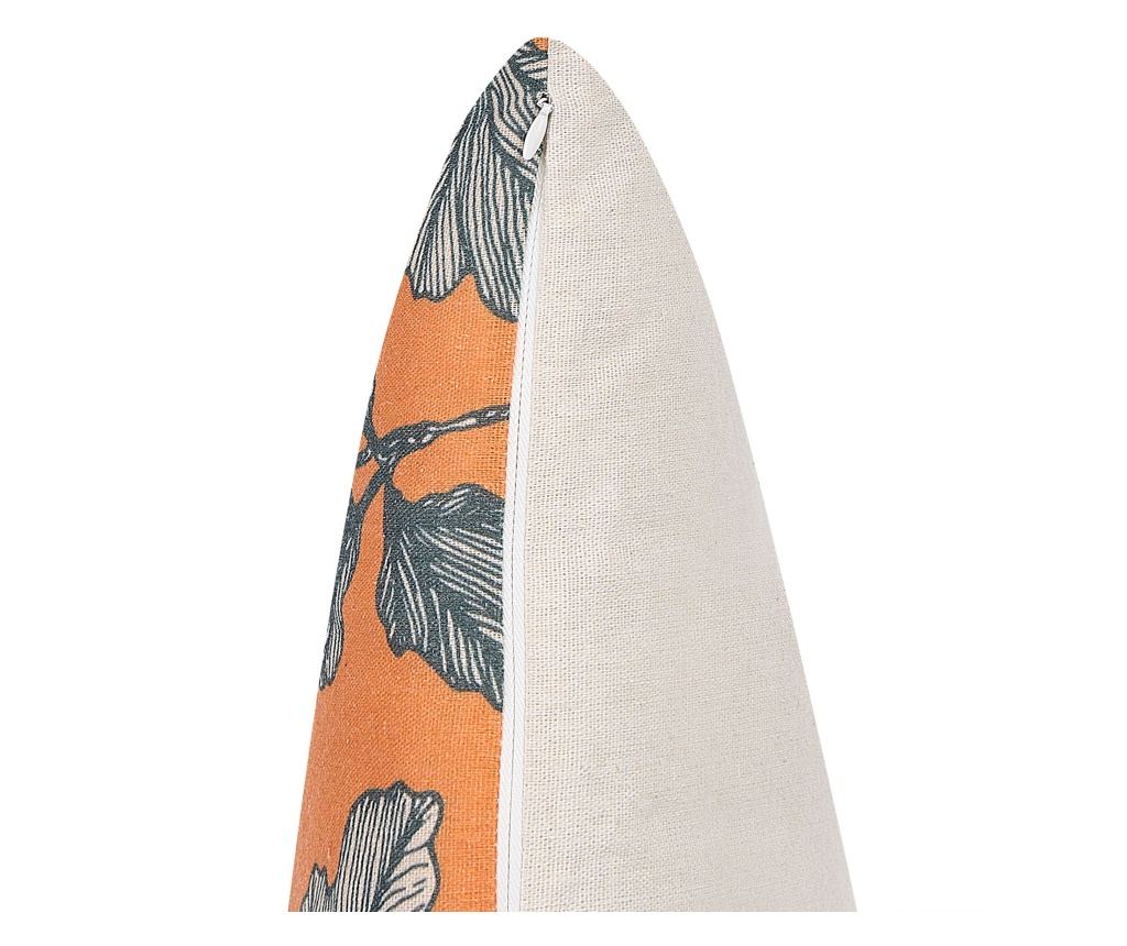 Set of 2 SPIREA Decorative Pillows 45 x 45 cm Orange and Black with Plant Print - 6