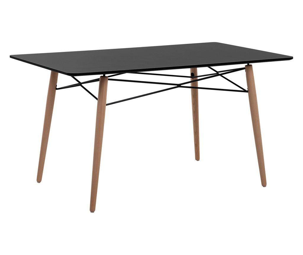 Étkezőasztal BIONDI Fekete bükkfa 80 cm 140 cm - 2