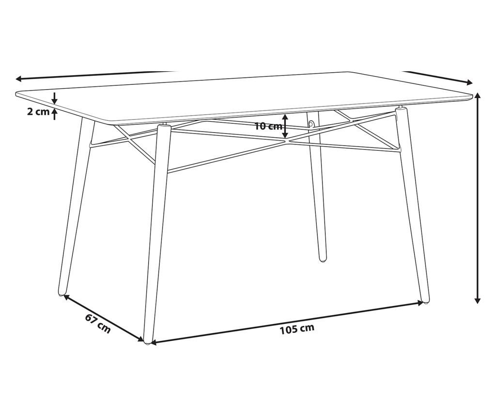 Étkezőasztal BIONDI Fekete bükkfa 80 cm 140 cm - 3