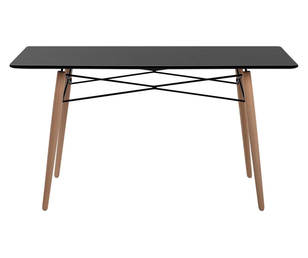 Étkezőasztal BIONDI Fekete bükkfa 80 cm 140 cm - 4