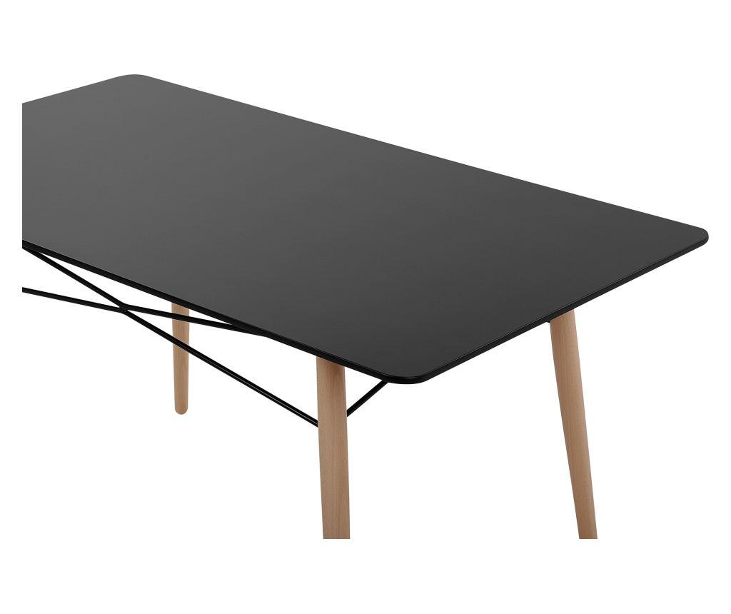Étkezőasztal BIONDI Fekete bükkfa 80 cm 140 cm - 5