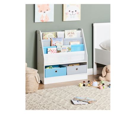 Bibliotecă cu 3 rafturi TUMBY 74 cm Alb