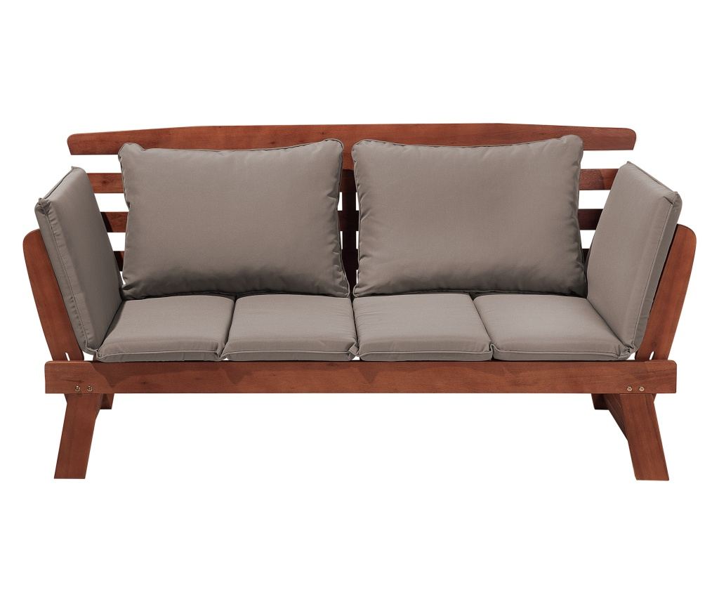 Kerti pad ülőpárnával PORTICI 210 cm Eukaliptusz fa Sötétbarna/tópszínű - 2