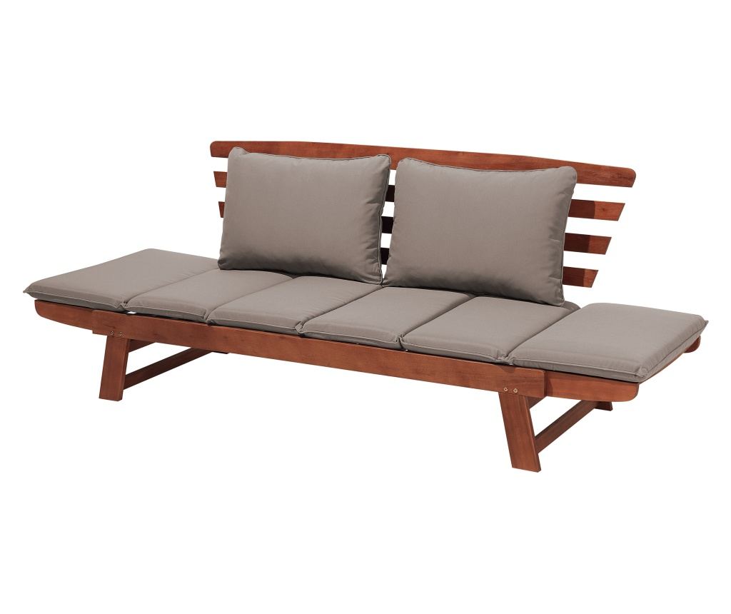 Kerti pad ülőpárnával PORTICI 210 cm Eukaliptusz fa Sötétbarna/tópszínű - 5