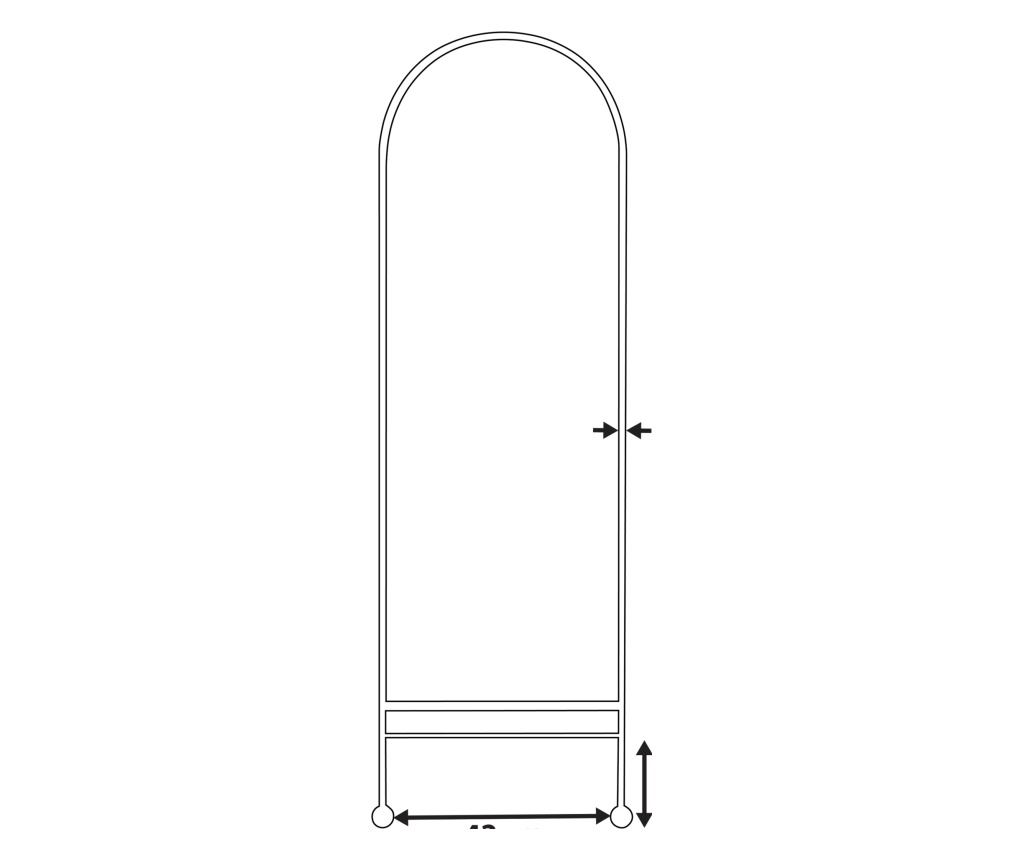 Falitükör JARNAGES 45 cm 145 cm Fém Fekete - 3