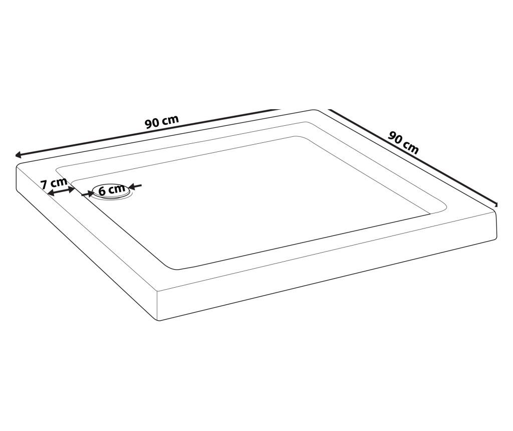 Zuhany tálca AMPAY 90 x 90 x 5 cm Fehér - 3