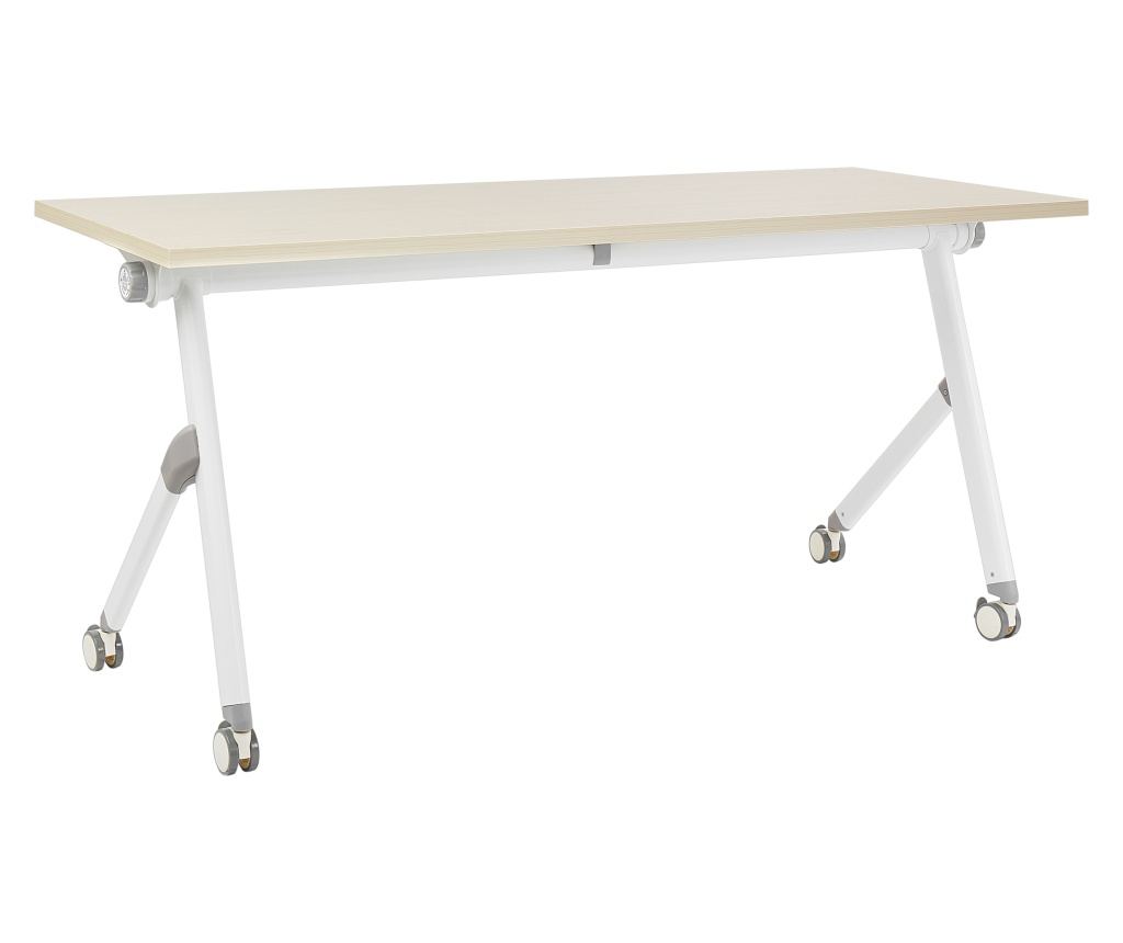 Összecsukható íróasztal BENDI Világosbarna 160 cm 60 cm kerekekkel - 2