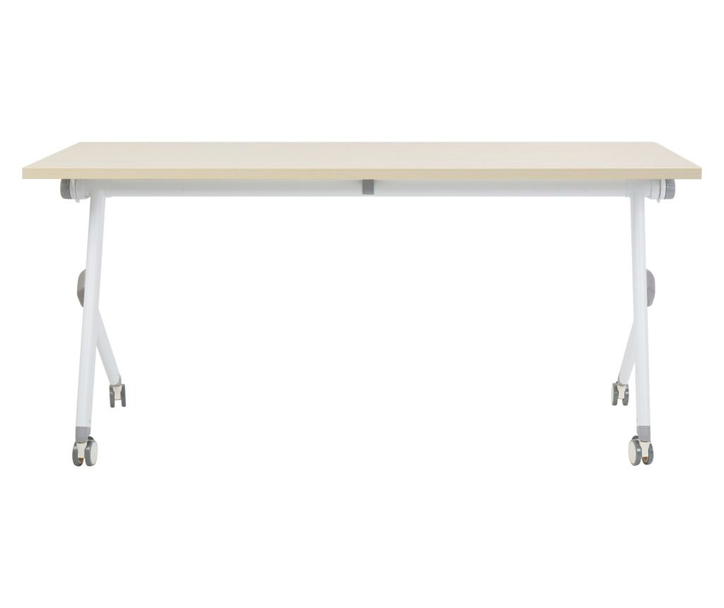 Összecsukható íróasztal BENDI Világosbarna 160 cm 60 cm kerekekkel - 8