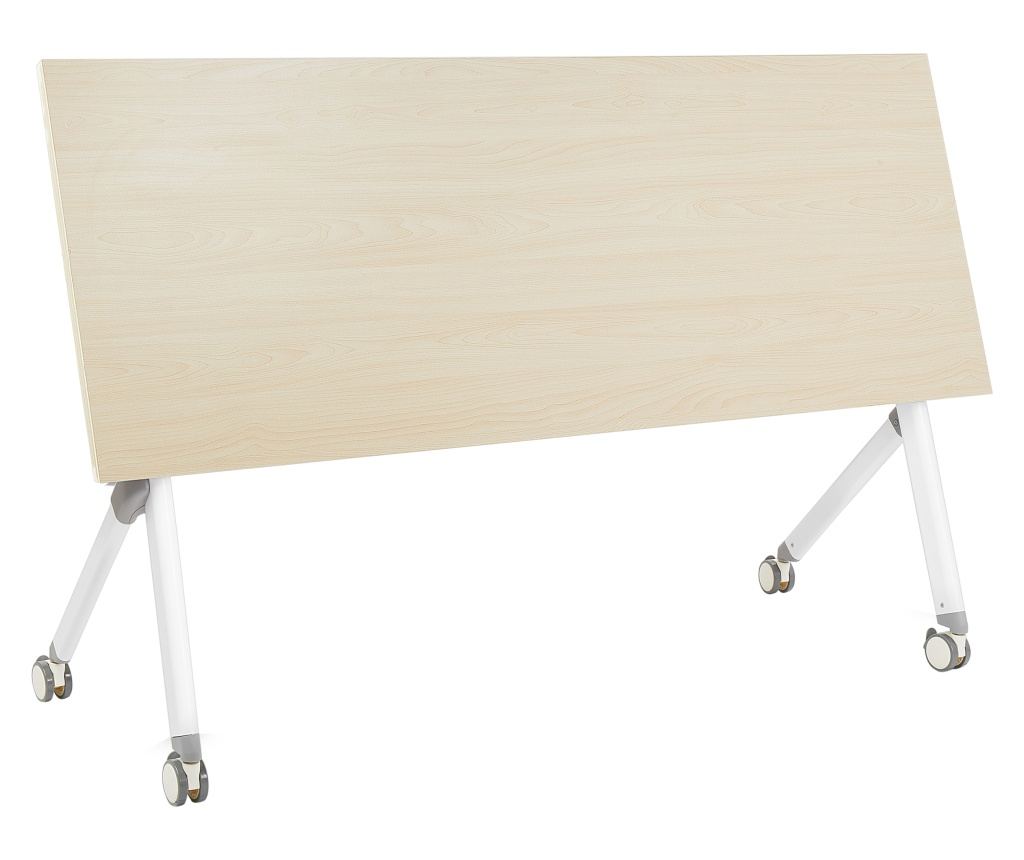 Összecsukható íróasztal BENDI Világosbarna 160 cm 60 cm kerekekkel - 11