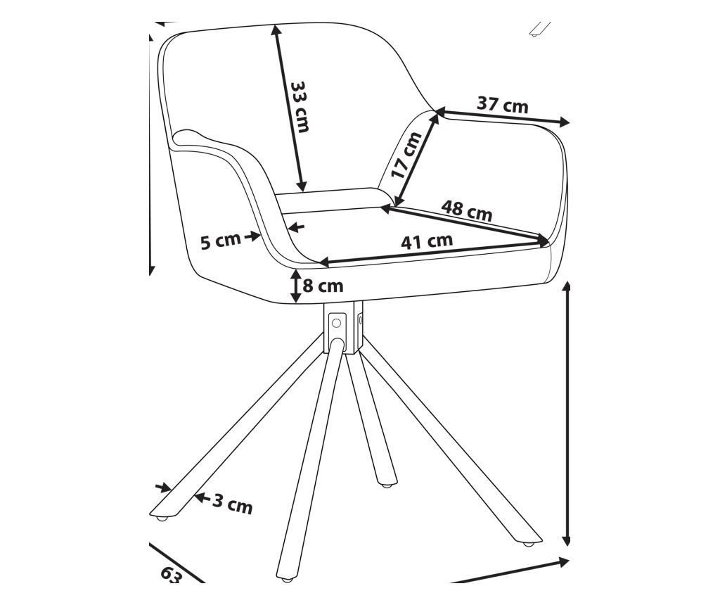 Étkezőszék kétdarabos szettben LOURES Világoskék - 3