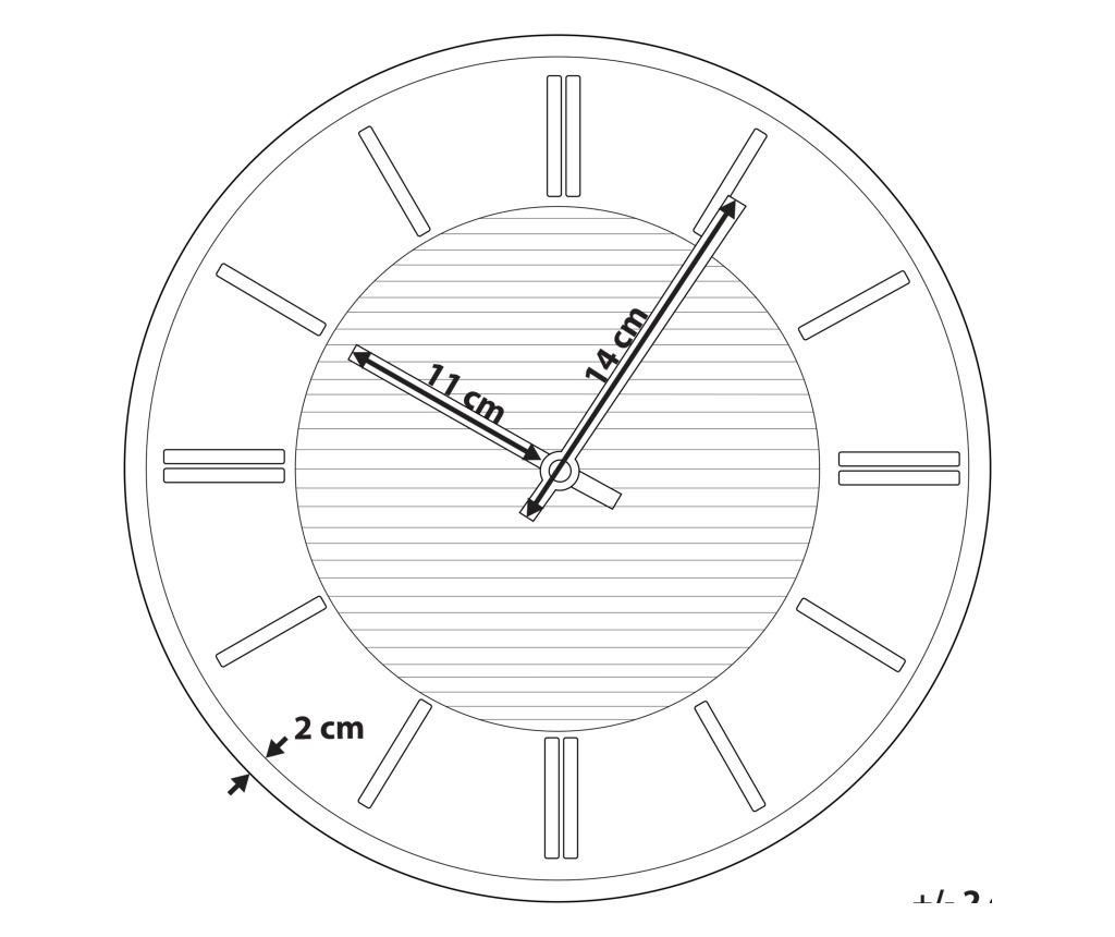 Fali óra DAROCA 34 cm Fekete - 3