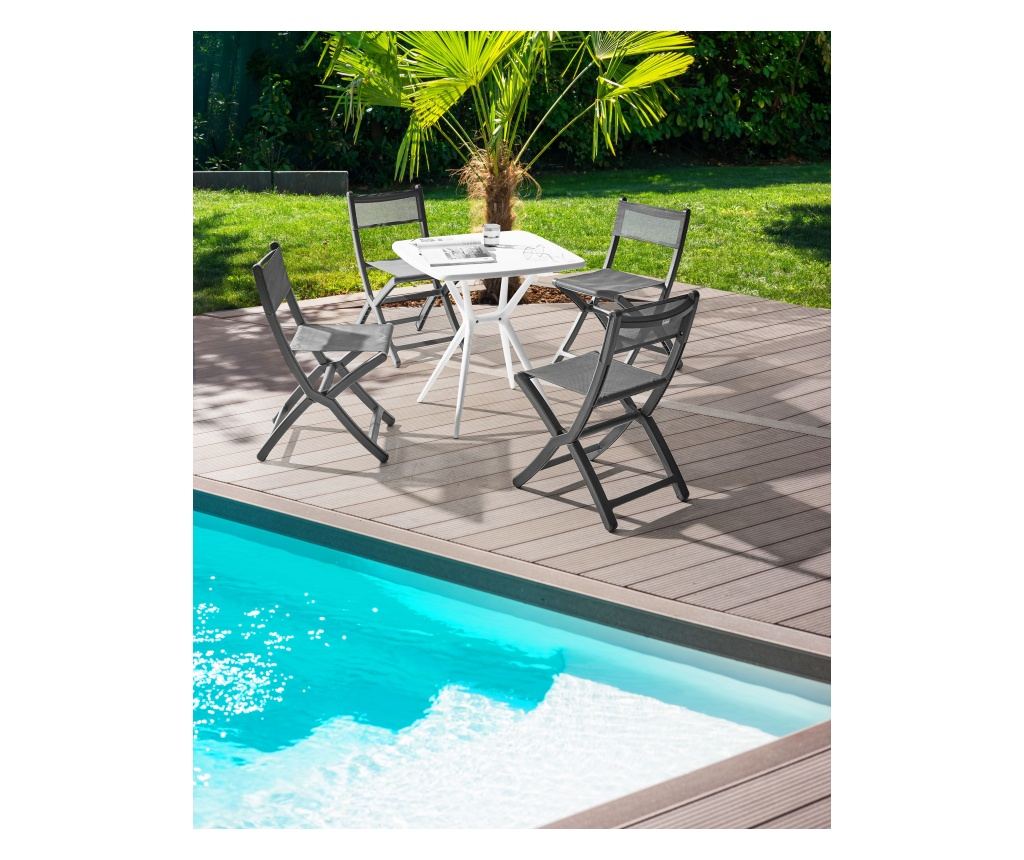 Négydarabos kerti szék szett TALCA Sötétszürke - 1