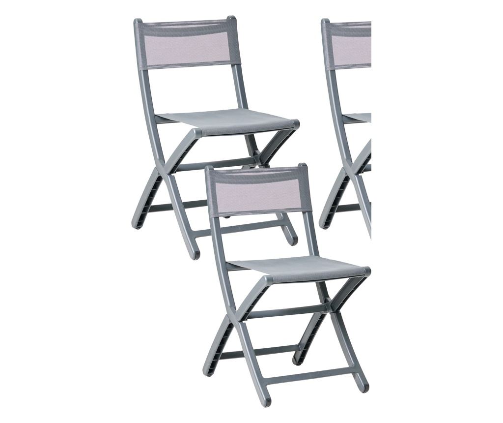 Négydarabos kerti szék szett TALCA Sötétszürke - 2