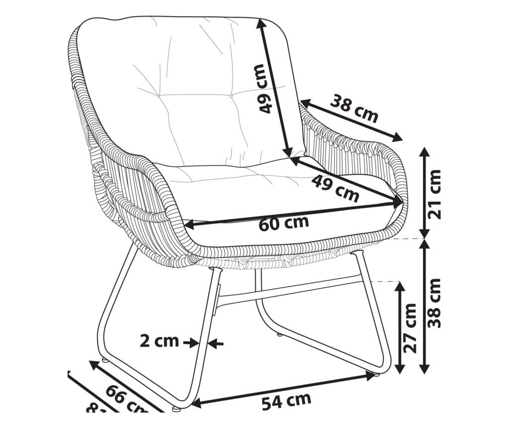 Kerti szék MESTRE PE Rattan Természetes - 3