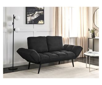 BREKKE 2-Seater Sofa Bed Black