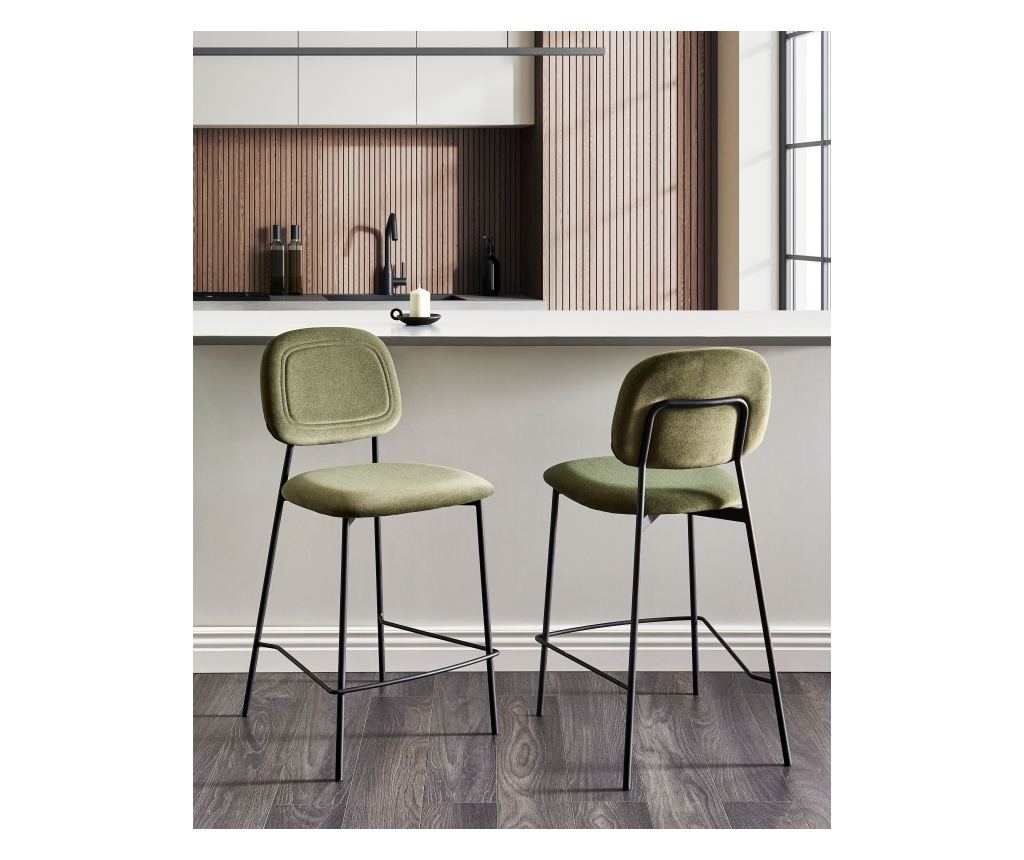 Bárszék kétdarabos szettben DUETTE Bársony Olivazöld - 1