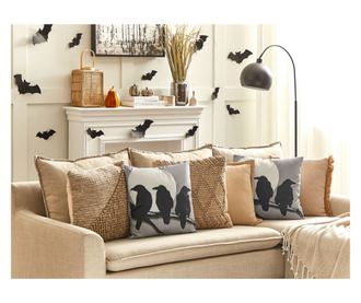 Set of 2 ORADEA Velvet Decorative Pillows 45 x 45 cm, Grey Animal Print