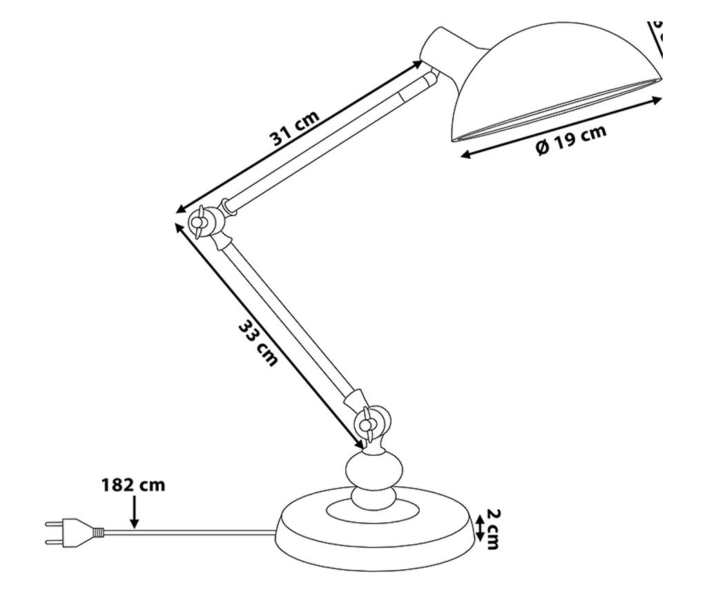 Asztali lámpa MERAMEC Állítható Fém Fekete - 1
