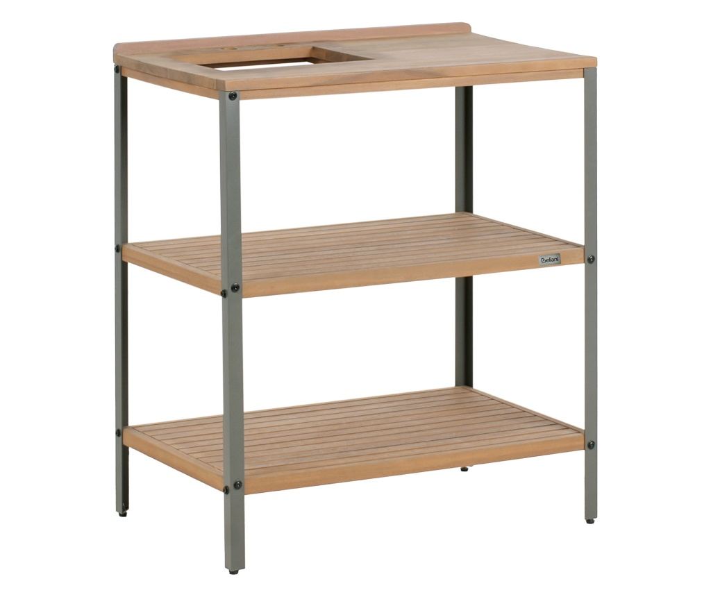 Kültéri konyhasziget mosogatóval IVREA Tanúsított akácfa Barna/ezüst - 6