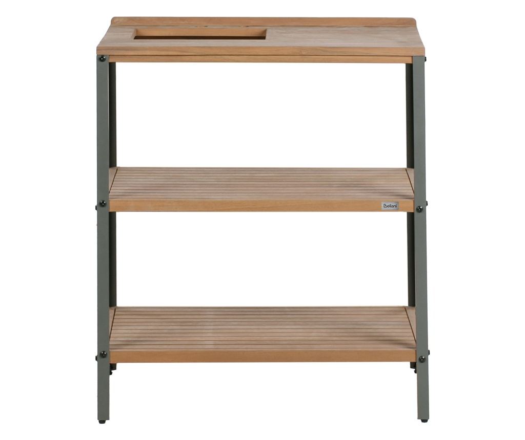 Kültéri konyhasziget mosogatóval IVREA Tanúsított akácfa Barna/ezüst - 7