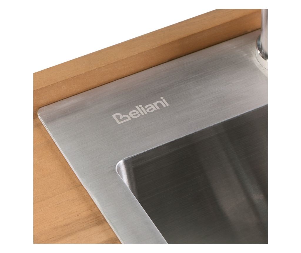 Kültéri konyhasziget mosogatóval IVREA Tanúsított akácfa Barna/ezüst - 10