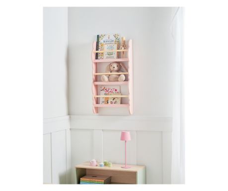 Bibliotecă de perete RIGOLET 80 cm Roz pastel