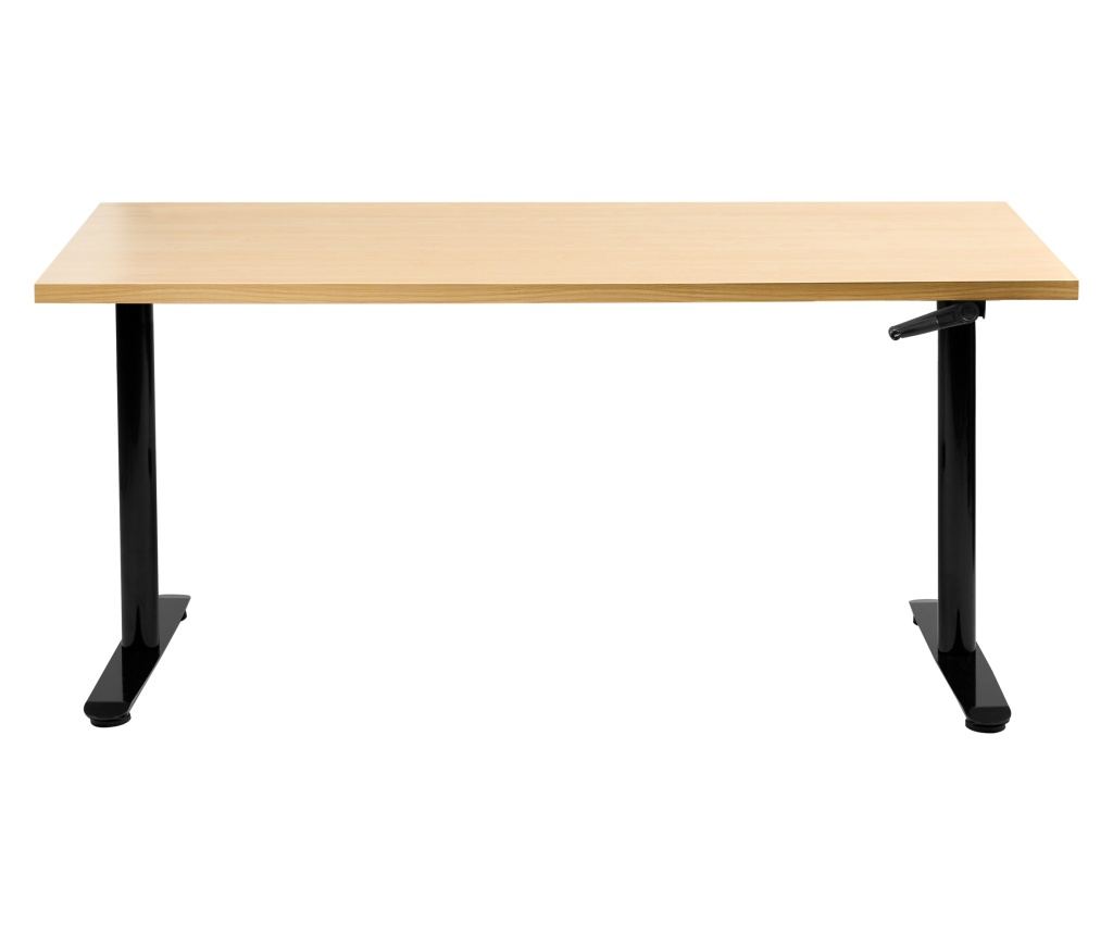 Manuálisan állítható asztal DESTINAS Fekete/világosbarna 160 cm 72 cm - 7