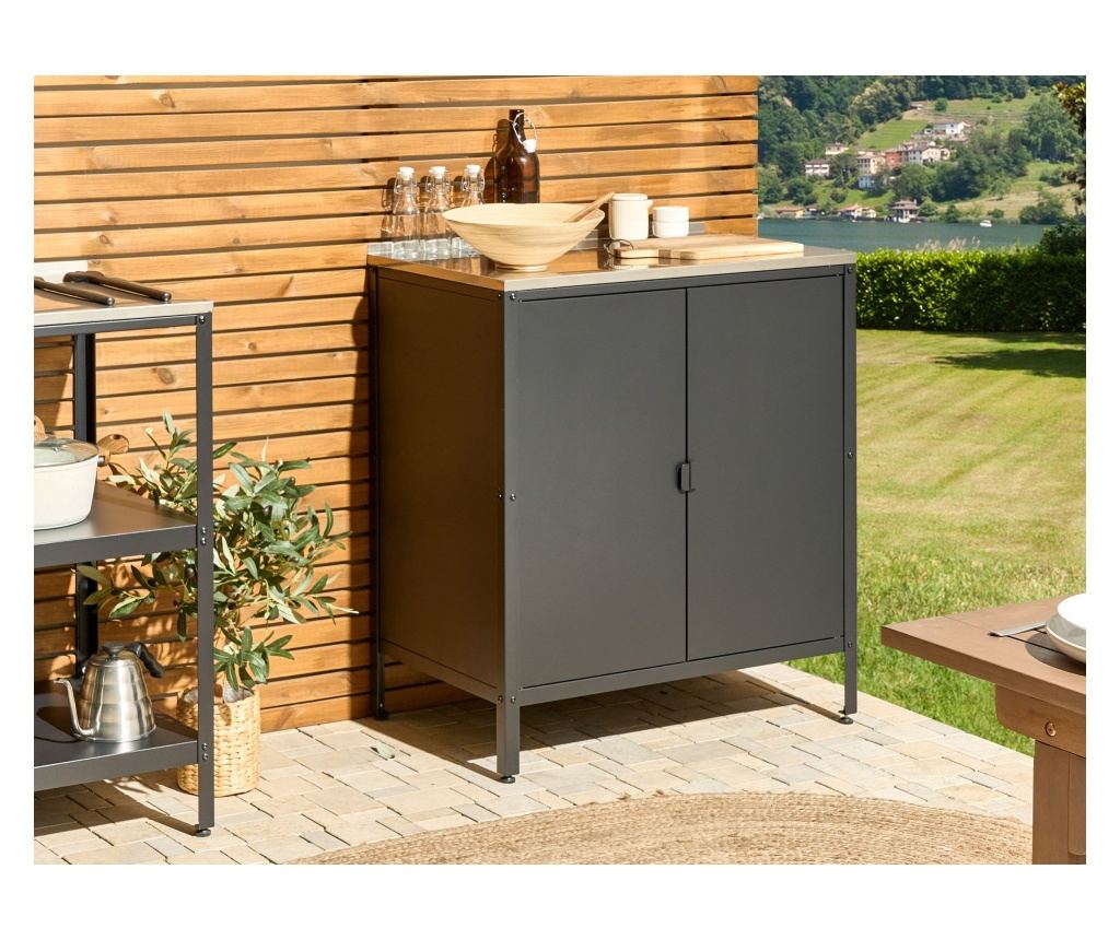 Kültéri konyhaszekrény VILAMA Fém Fekete - 1