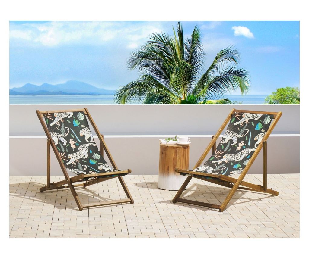 Kétdarabos csere nyugágyhuzat szett ANZIO/AVELLINO 113 x 44 cm Fekete - 1