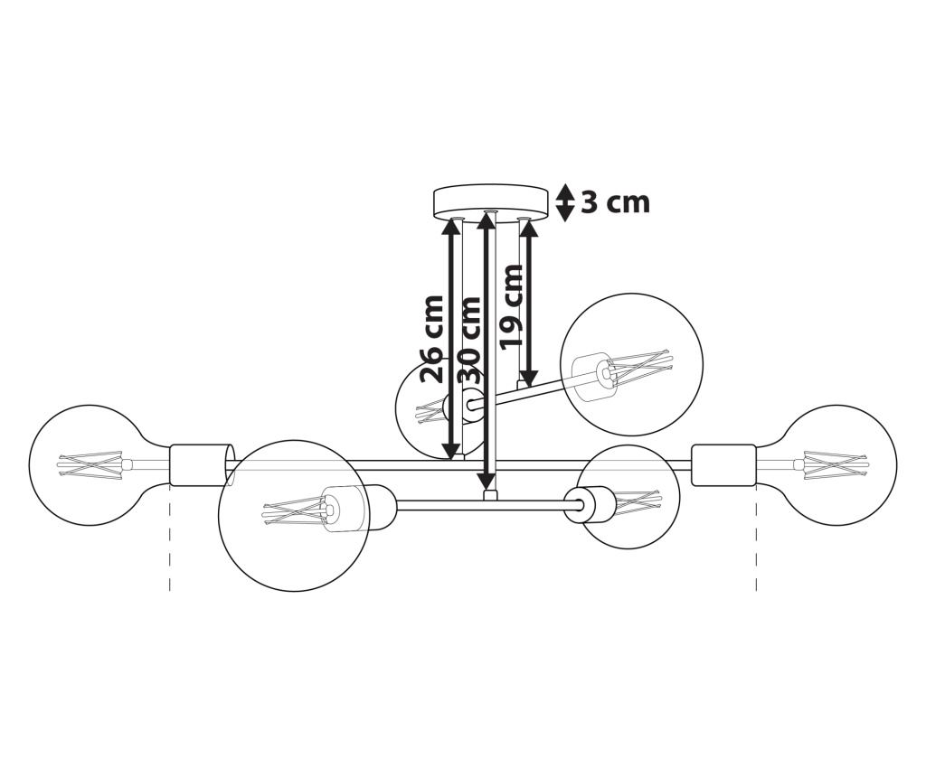 Mennyezeti lámpa KIDANE Fém Bronz - 3
