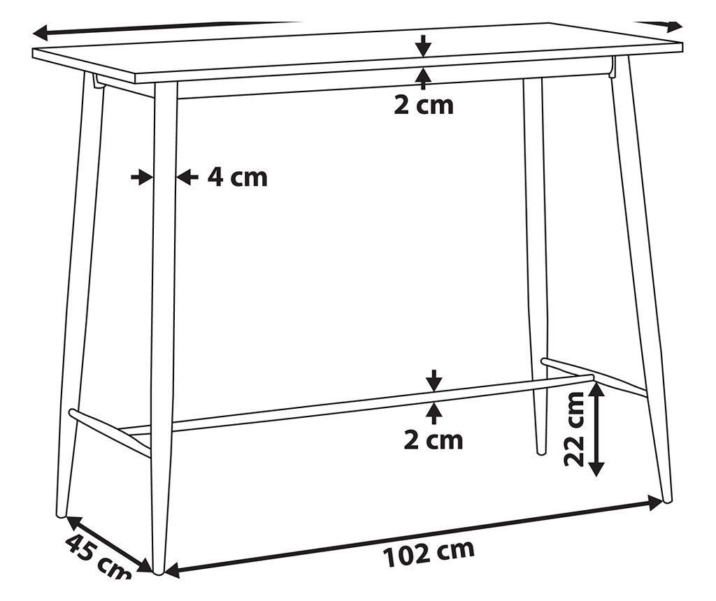 Bárasztal CHAVES Fehér 50 cm 110 cm - 3