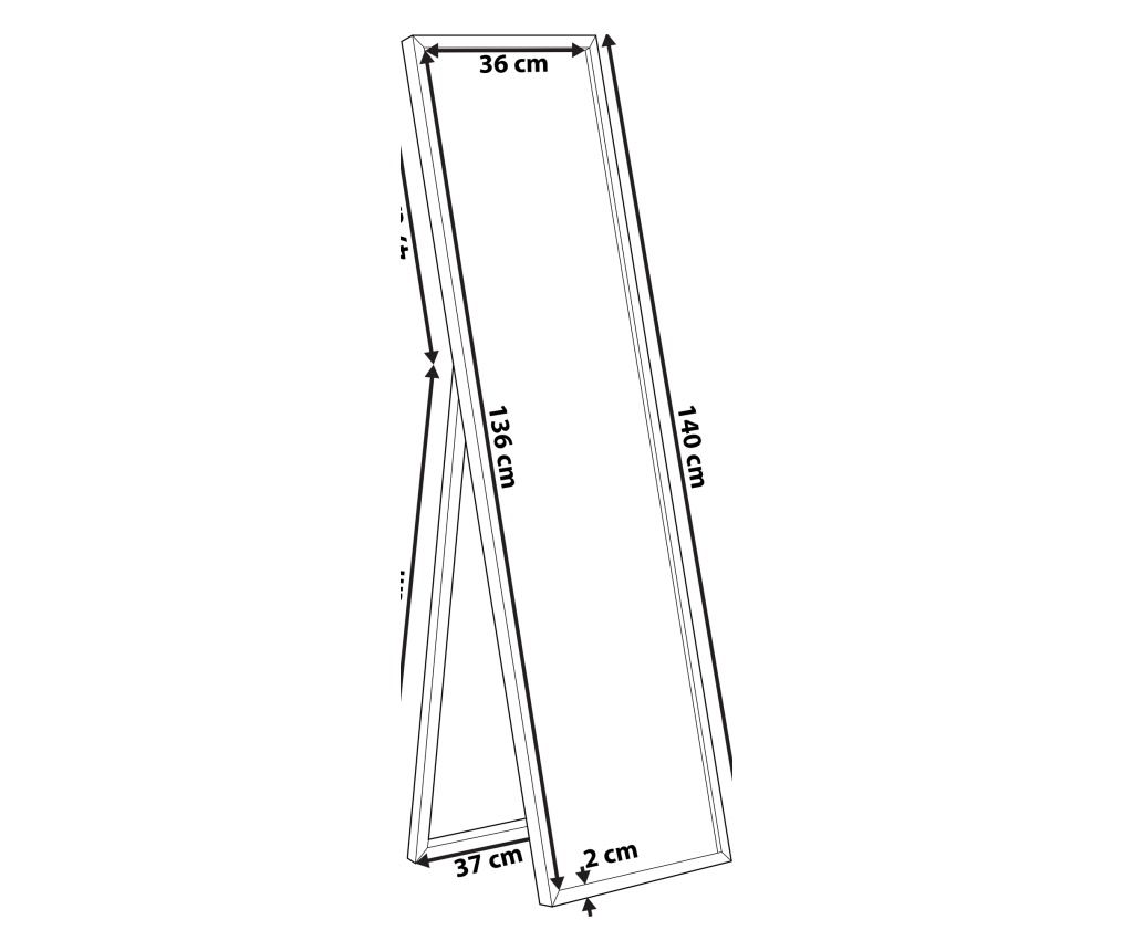 Állótükör TORCY 140 cm Ezüst - 7
