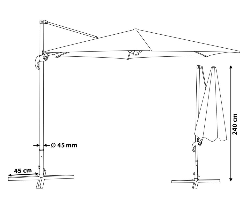Napernyő 300 cm SAVONA Sötétszürke Szürke - 3