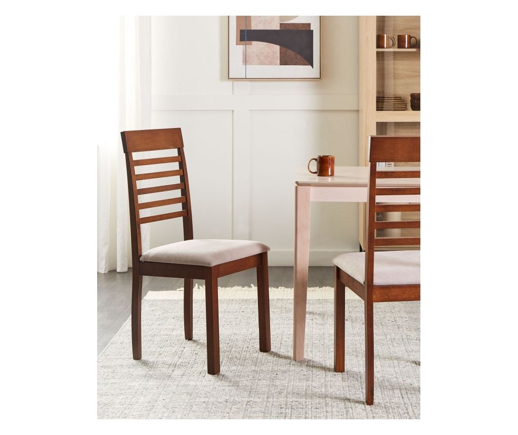 Étkezőszék kétdarabos szettben ORTLEY Keményfa Sötétbarna/tópszínű - 1