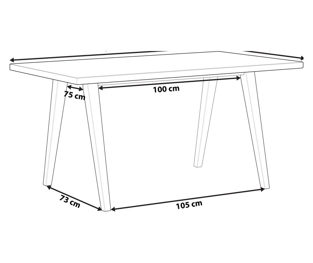 Étkezőasztal LENISTER Barna/fehér 90 cm 150 cm - 3