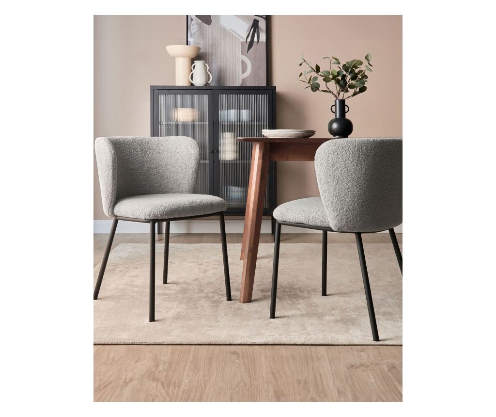 Étkezőszék kétdarabos szettben MINA Buklé Szürke - 1