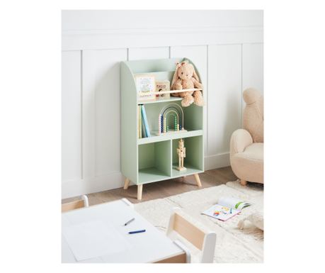 Bibliotecă cu 3 rafturi LILOET 102 cm Verde deschis