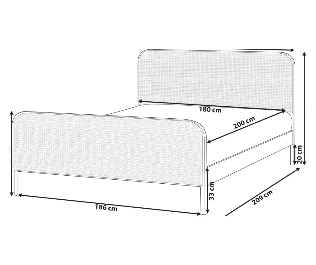 Ágy Fenyő GONFARON 180 x 200 cm Világosbarna - 3