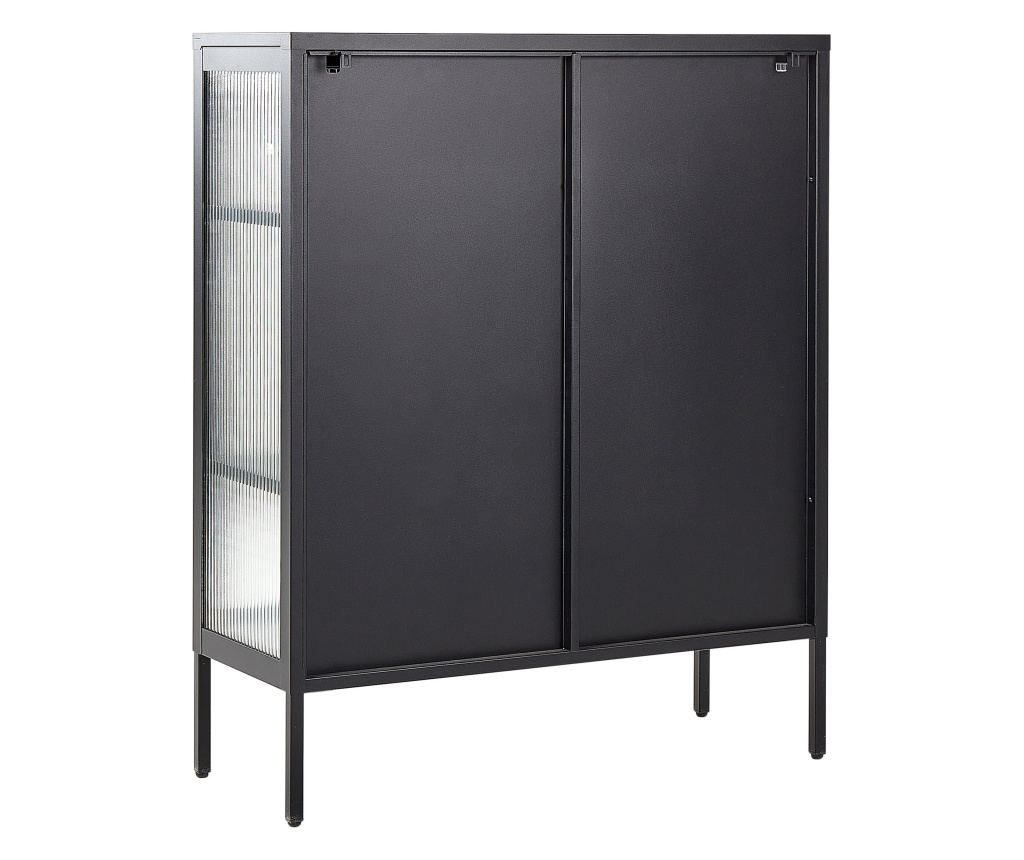 Vitrin LERRYN Fém 90 cm Fekete - 6