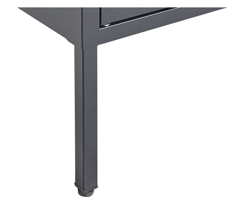 Vitrin LERRYN Fém 90 cm Fekete - 7
