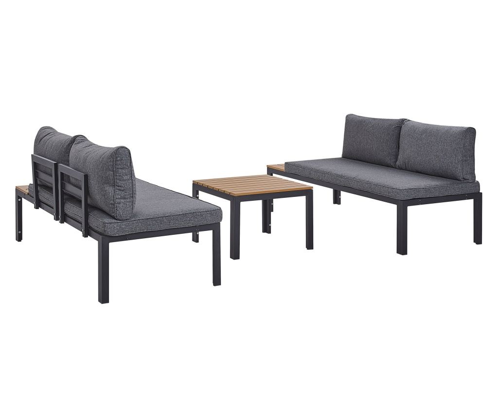 Kerti sarok ülőgarnitúra 4 személyes PIENZA II Jobb oldali Szürke - 4