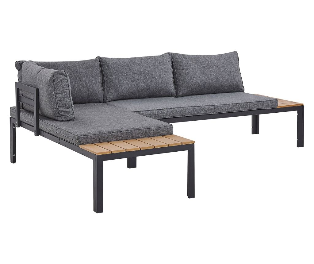 Kerti sarok ülőgarnitúra 4 személyes PIENZA II Jobb oldali Szürke - 6