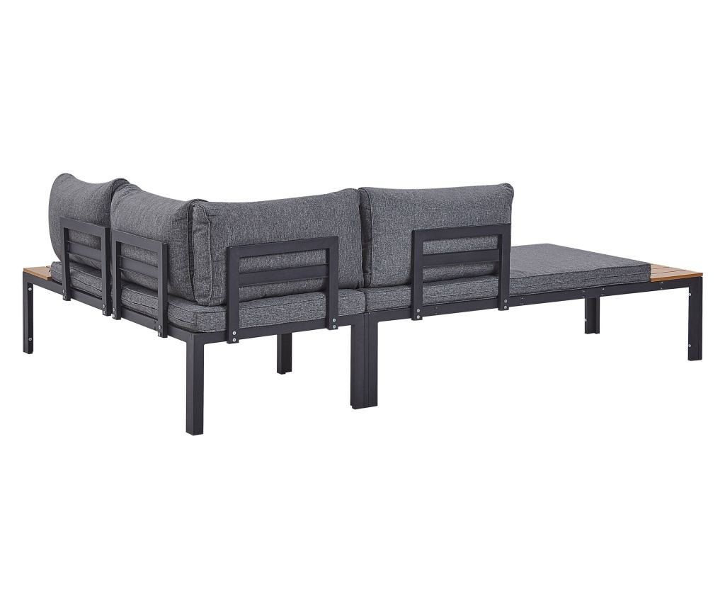 Kerti sarok ülőgarnitúra 4 személyes PIENZA II Jobb oldali Szürke - 8