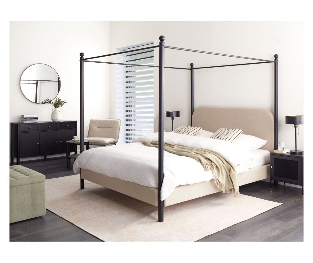 Baldachinos ágy Buklé DANNEMOIS 160 x 200 cm Tópszín - 1